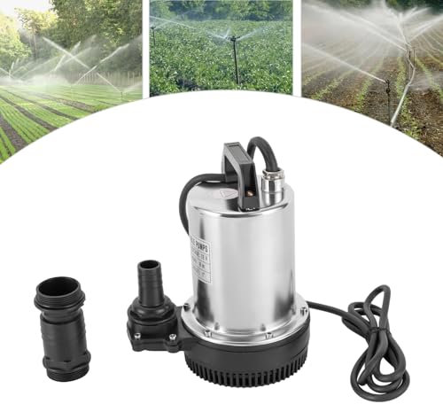 Tauchpumpe Edelstahl Schmutzwasser-Tauchpumpe Durchflussmenge 50L/13.21gal/min Förderhöhe 8m mit 3*Wasserauslässe 160W