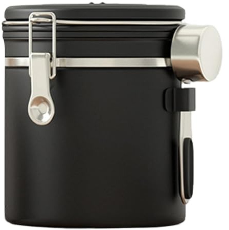 Récipient de stockage de café, récipient de café pour café moulu | Boîte à café avec valve d'échappement avec cuillère - Récipient à café moulu, pot à café en acier inoxydable 304 pour grains de café
