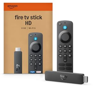 Amazon Fire TV Stick HD (newest gen), free & live TV, Alexa Voice Remote, powered by the TV, effortless setup, find TV programmes faster with Alexa+