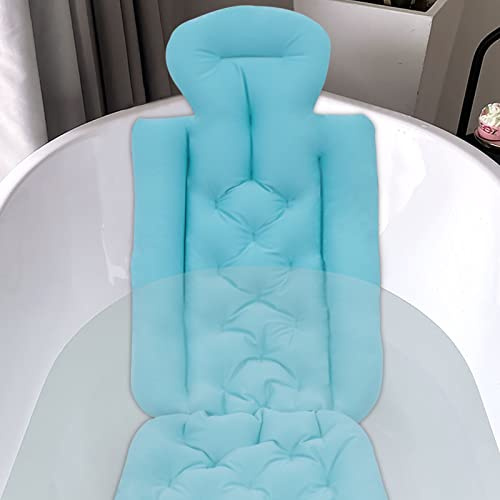 Begoniape Coussin de bain 4D en maille 4D pliable avec 10 ventouses pour baignoires intérieures spa et baignoire - Soutient la tête, le cou, les épaules et le dos