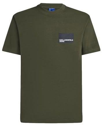 KARL LAGERFELD JEANS Hombre Regular Short Sleeve Box Logo T-Shirt Noche en el Bosque L