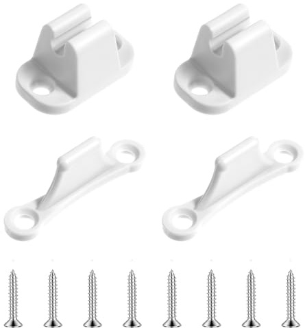 LIQWEI Lot de 2 butoirs de porte pour caravane, caravane, avec vis, blancs, pour camping-car, camping-car, bateau