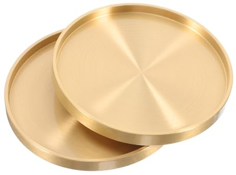 INOOMP 2piezas Bandeja De Té Posavasos De Latón Dorado Hogar Resistentes Al Calor Cojines Aislantes Decorativos para Taza De Té