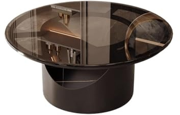 YCCHAH Sofa Beistelltisch Glas Couchtisch Rund Kleine Wohnung Kleiner Tisch Glasoberfläche Wohnzimmer Home Office Wohnzimmer Couchtisch