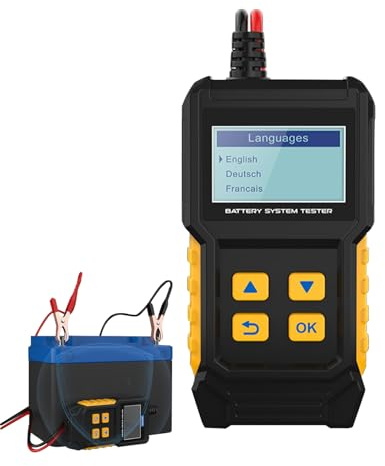 TABSIRAH Car Battery Tester - Marine Battery Tester - Professional Intelligent Charging Voltage Checker Compact for Circuit Electrical Motorcycle Boat Throttle RV