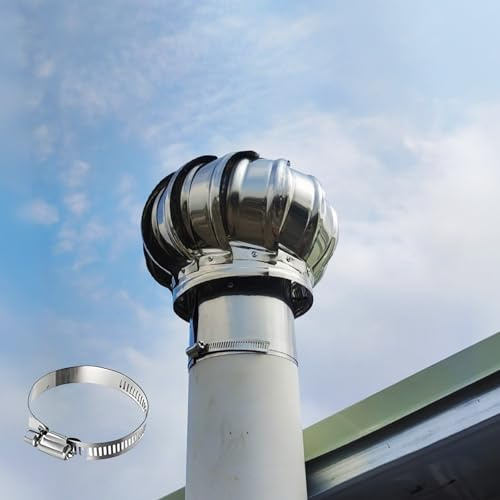 Comignolo Girevole Terminale Cappello Da Camini in Acciaio Inox Antintrusione Cappello Eolico per Camini Antivento E Antipioggia Cappa per Camino Facile Da Installare(11CM)