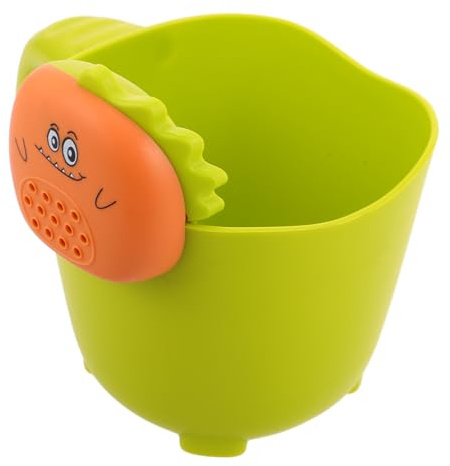 ifundom Tasse De Rinçage Garçon Fille Vert avec Poignée Ergonomique Gobelet Bain Multifonction pour Lavage Cheveux Et Bain Accessoire Garçon Fille Cuillère Eau Sécurisée PP