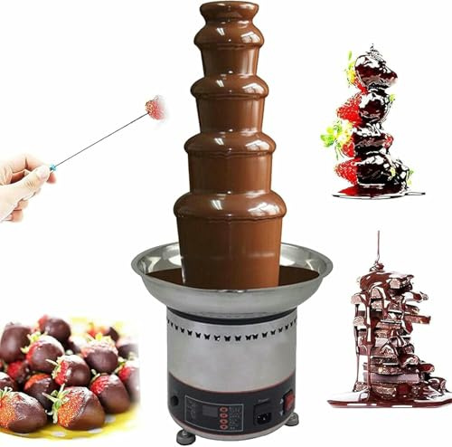 OJHGRDFV Chocolate Fountain Machine, Multi-function Chocolate Melting Machine, Electric Waterfall Machine, Suitable for Cake Shop, Hotel (6Layers)
