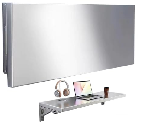 Tavolo pieghevole da parete, in acciaio inox, con ripiano a scomparsa, banco da lavoro da cucina, facile da installare e pulire, compatto, 40 x 25 cm