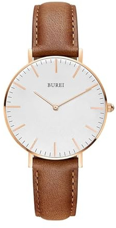 BUREI Uhr Damen Minimalistische Analog Quartz Armbanduhr Damen Klassische Edelstahl Damenuhr Geschenke für Frauen
