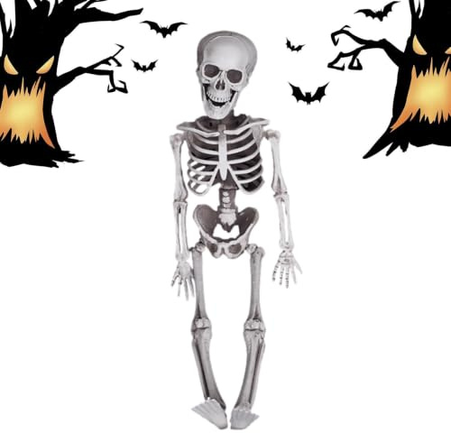 Skelett-Statue, Zubehör für saisonale Bühnen, Größe Natur, beweglich | Dekofigur Skelett Geist Halloween für Garten, Veranda, Rasen, Spukhaus, Abend, Kino, Party, Eigentümer