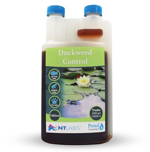 NT Labs Pond Cristalclear Duckweed Control (1000ml Treats 18,200L) | Liquid formula deprives invasive floating nuisance plants of essential nutrients to inhibit unsightly algae growth.