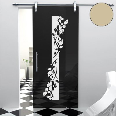 A443 Tür-/Wandtattoo Blumen Banner 160cm x 48cm beige (erh. in 40 Farben und 7 Größen)