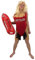 Mens Brazilian Babs Lifeguard Funny Costumes - TV Show Eighties Retro Novelty Fancy Dress for Stag Parties - 1 Costume