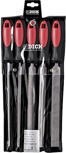 F. DICK Feilensatz 5tlg. 200 mm (Feilen für allgemeine Arbeiten, Hieb 2, Holz, Stahl, Eisen, NE-Metall) 1314202-2K