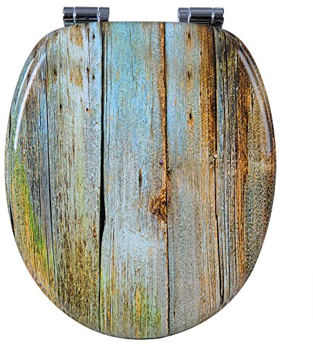 WOLTU Abattant WC Couvercle WC en bois MDF Soft Close avec Frein de Chute pour Couvette en O Siège de Toilette Charnières Zinguées et Inoxyables Ajustables, Montage par-dessous