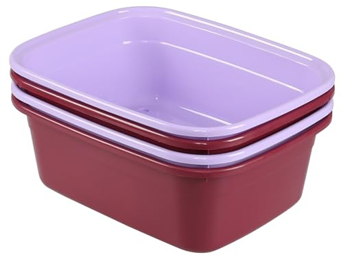 Saedy 14 Qt Plastic Dish Pan, Pack of 4 Rectangular Washing Basin