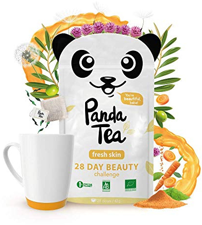 Panda Tea - Fresh Skin - thé bio - 28 sachets coton cousus main