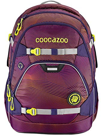 coocazoo Schulrucksack ScaleRale Soniclights Purple lila, ergonomischer Tornister, höhenverstellbar mit Brustgurt und Hüftgurt für Mädchen ab der 5. Klasse, 30 Liter