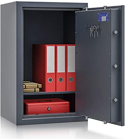 Secureo Wertschutzschrank Grad 1 EN 1143-1 Osprey 5 | H800xB500xT420 | Elektronikschloss | ECB-S Zertifiziert | passend für A4-Ordner | 1 Fachboden | 100 kg