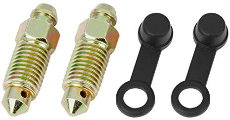 F FIERCE CYCLE Entlüftungsschraube Mit Staubkappe 2 Stück Für Motorrad | Bronze-Ton, Metall, M10x1.25mm, Vorbaulänge 20mm, Gesamtlänge 33mm, Für Hauptbremszylinder, Hohlschraube