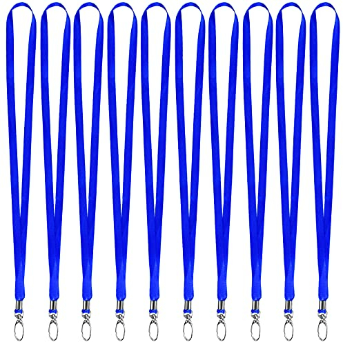 Catime Schlüsselband, 20 Stück Schlüsselbänder Umhängeband, Büro Abzeichen Lanyards mit Karabinerhaken für Ausweishüllen Kartenhalter Schlüssel Damen und Männer (Blau)