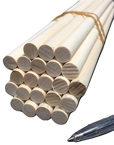 Trustleaf 12mm x 300mm Birch Hardwood Wooden Craft Sticks/Dowels - Seconds - Pack of 3 Dowels