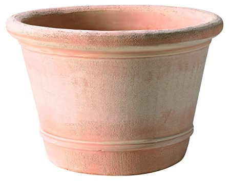 Generico Vaso Terracotta Fatto a Mano con Sottovaso in Terracotta, Fioriera Diametro 30 cm, Altezza 24 cm, Cotto Naturale Coccio