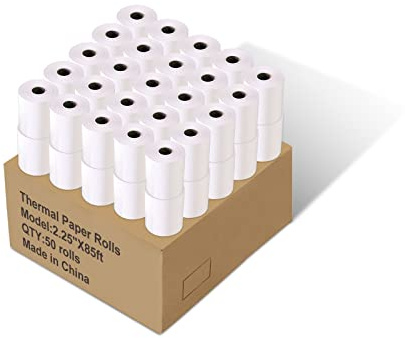 Immuson 2 1/4 x 85' Thermal Paper Receipt Rolls, POS/Cash Register Receipt Paper, Fits All Credit Card Terminals (50 Rolls)