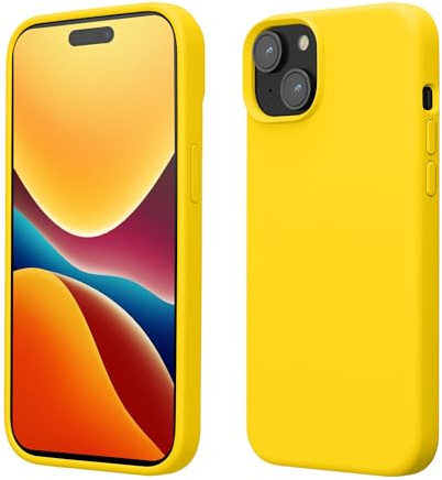 kwmobile Fodral kompatibelt med iPhone 15 - Tunt mobilskal i silikon - Stötdämpande mobilskal med mjuk yta - Ljusgul