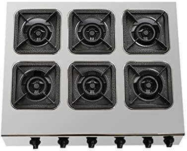 gas hob glass gas hobStainless steel commercial gas stove 3/4/6/8 burners(Color:NG,Size:6)