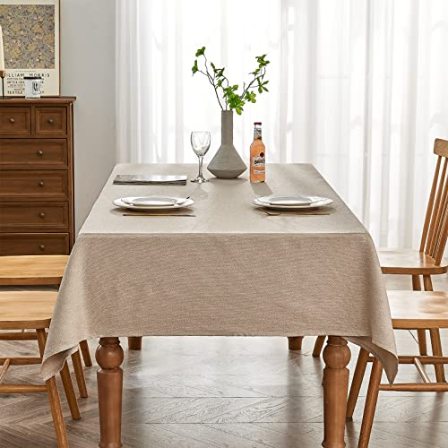 BALCONY & FALCON rechteckige Jacquard-Tischdecken, 120 x 120 cm Leinenoptik Tischtuch in Küchen, Restaurants, Cafés, Gärten, im Freien, Partys, Hochzeiten, Festivals, Beige