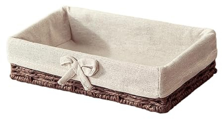 F Fityle Cestini Intrecciati Cestino portaoggetti in Corda di Carta Organizzatore per contenitori impilabili Cestino Rettangolare per caffè, pasticcini, 25x15x6 cm