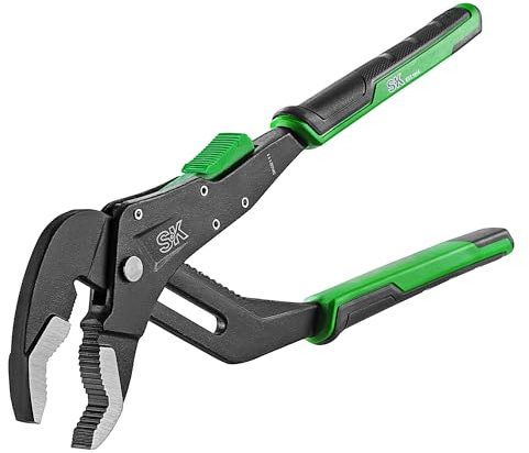SK 12-Inch Quick Adjust Groove Joint Pliers, Water Pump Pliers, Premium CR-V Construction, SureGrip V-Jaw Design with Comfortable Grips