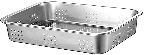 WRJAHCG Plateau À Thé Creux en Acier Inoxydable,Simple Assiette À Thé Rectangulaire Tasse Plateau De Vidange Boissons Plateau De Service Ustensiles De Cuisine,60x40x10CM/23''x15''x4''