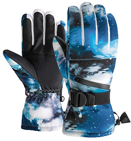Unisex Winterhandschuhe für Erwachsene, mehrfarbig, verdickt, winddicht, wasserdicht, rutschfest, mit Schnalle, Fahrradhandschuhe, Damenhandschuhe, Winter