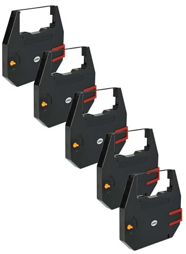 vhbw 5x Farbband Schriftband kompatibel mit Privileg Electronic 2400 Nadeldrucker, Bondrucker - Carbonband, Schwarz