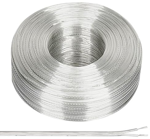 PATIKIL 65,6 Fuß 26/2 PVC ummanteltes Kabel, 300V Elektronikdraht isoliert | hitzebeständig flexibles Kabel für LED-Lampendraht, Audiokabel, Lautsprecher, klar, UL gelistet
