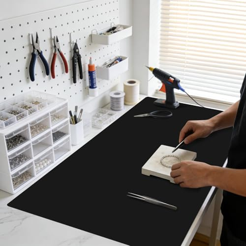 Extra Large Silicone Mat for Kitchen Counter & Workbench - Heat Resistant, Coffee Bar Mat, Black, 36 x 24