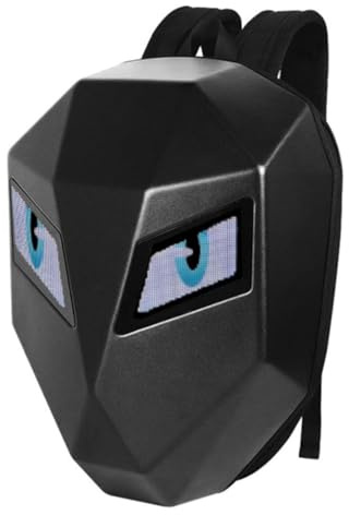 Dpofirs Zaino per Moto a LED, Impermeabile con Schermo LED Programmabile, Borsa per Laptop 38x18x46 cm, Nero