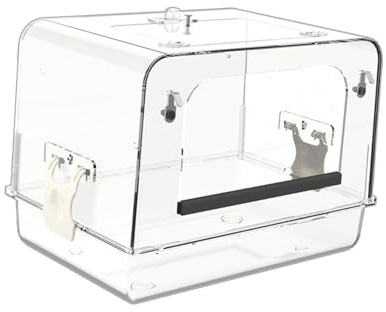 Fenteer Papageien-Badewanne, Vogelbadewanne, Nymphensittich-Käfig-Zubehör, kleine Vögel, Wellensittich, Kleiner Vogelkäfig, Papageien-Wasserduschschale, Klar