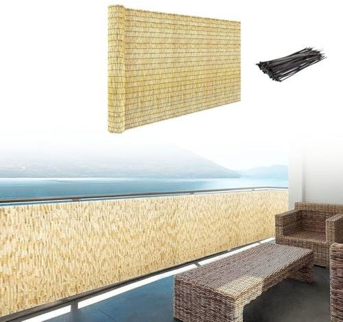 Schilfrohrmatte Bambuszaun, Schilfrohrzaun 50 60 80 100 120 150 160cm Hoch Bambus-Zaun, Natürlicher Bambusmatte, Sichtschutzzaun, Für Outdoor, Galerie, Restaurant, Hotel, Terrasse