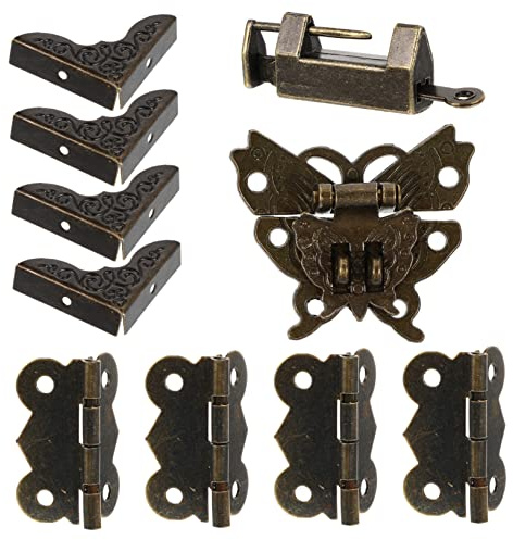 OSALADI Serrure De Boîte Avec Protège-coins Décoratif Style Rétro Pour Boîtes Et Meubles Protège-coins De Coin