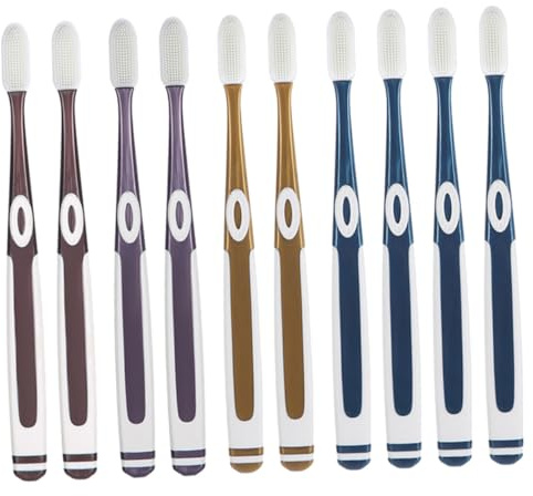Zahnbürsten Ersatzköpfe 10 Stück Tpu Silikon Weich für Erwachsene | Haushaltszahnbürsten für Frauen, Praktische Leichte Ausführung, Sanfte Borsten Zufällige Farbe