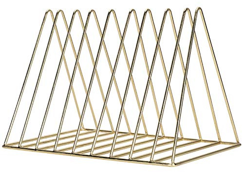 Baxnore Gold Zeitschriftenhalter, freistehender Aktenorganizer aus Metall, Zeitschriftenhalter aus Eisen, Zeitschriften-Desktop-Aktenhalter für das Schulbüro