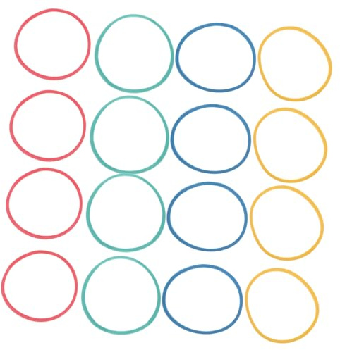 PHENOFICE Elastic Rubber Bands Geoboards 60pcs Assorted Colors Soft Stretchy Bands for Classroom and Office Use