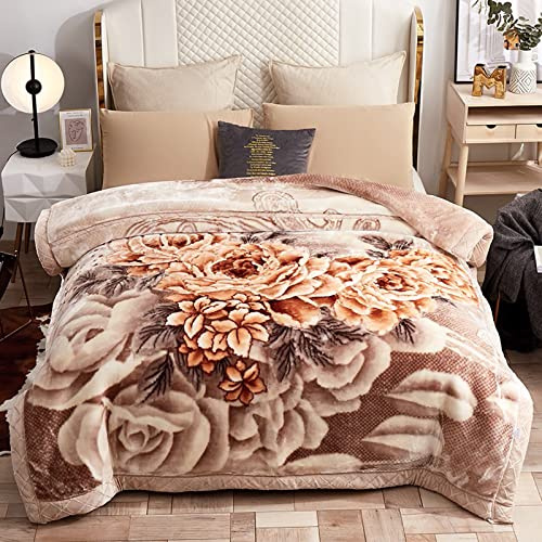 Manta ponderada de lujo con calidez similar a la de un visón: manta de cama de felpa de gran tamaño de primera calidad, diseño reversible, ideal para camas tamaño queen - Tamaño: 200 * 230 cm, Peso: 4