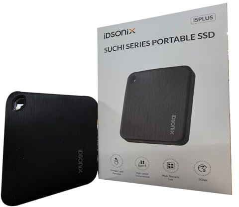 iDsonix Portable SSD Externe 2To, Disque Dur Externe SSD, USB 3.2 Gen 1, jusqu'à 466Mo/s en Lecture, 450Mo/s en écriture, pour Smartphone USB-C, PC, Tablette, Ordinateur Portable - i5PLUS