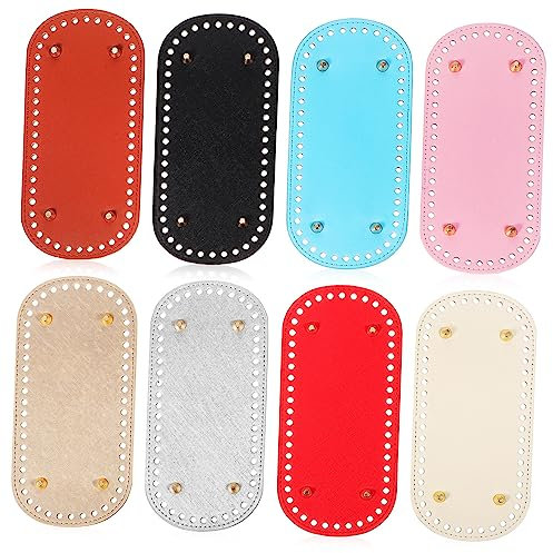 DIYEAH 8stücke Teiliges Pu Leder Taschenboden Mit Ovaler Form Und Löchern Als Häkeltaschenboden Stabiler Handtaschenuntergrund Passend Für DIY Handtaschen Kleine Taschen Garntaschen Schul
