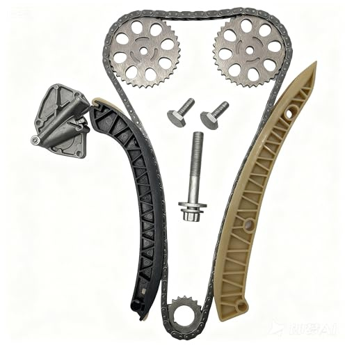 Hajus 1151314 Steuerkettensatz Steuerkette Zahnrad Kettenspanner Gleitschiene 03E198229A kompatibel mit Seat Cordoba 6L2 Ibiza III IV 6L1 6J5 6P1 Skoda Fabia I II 6Y2 6Y5 Roomster VW Polo 9A 9N 1.2